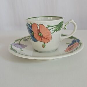 Villeroy & Boch Amapola Flat Cup and Saucer Set